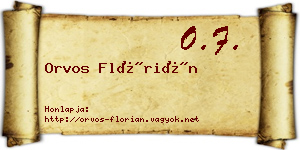 Orvos Flórián névjegykártya